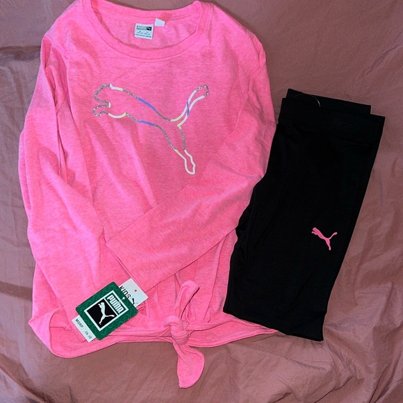 Girls Large puma long sleeve and leggings set large 12/14 - Picture 1 of 3